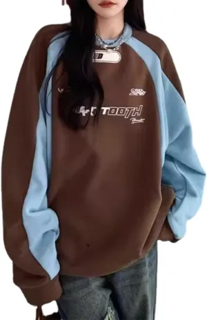 Y2K Unisex Oversized Graphic Sweatshirts for Women Loose Fit - Print Hoodies for Men