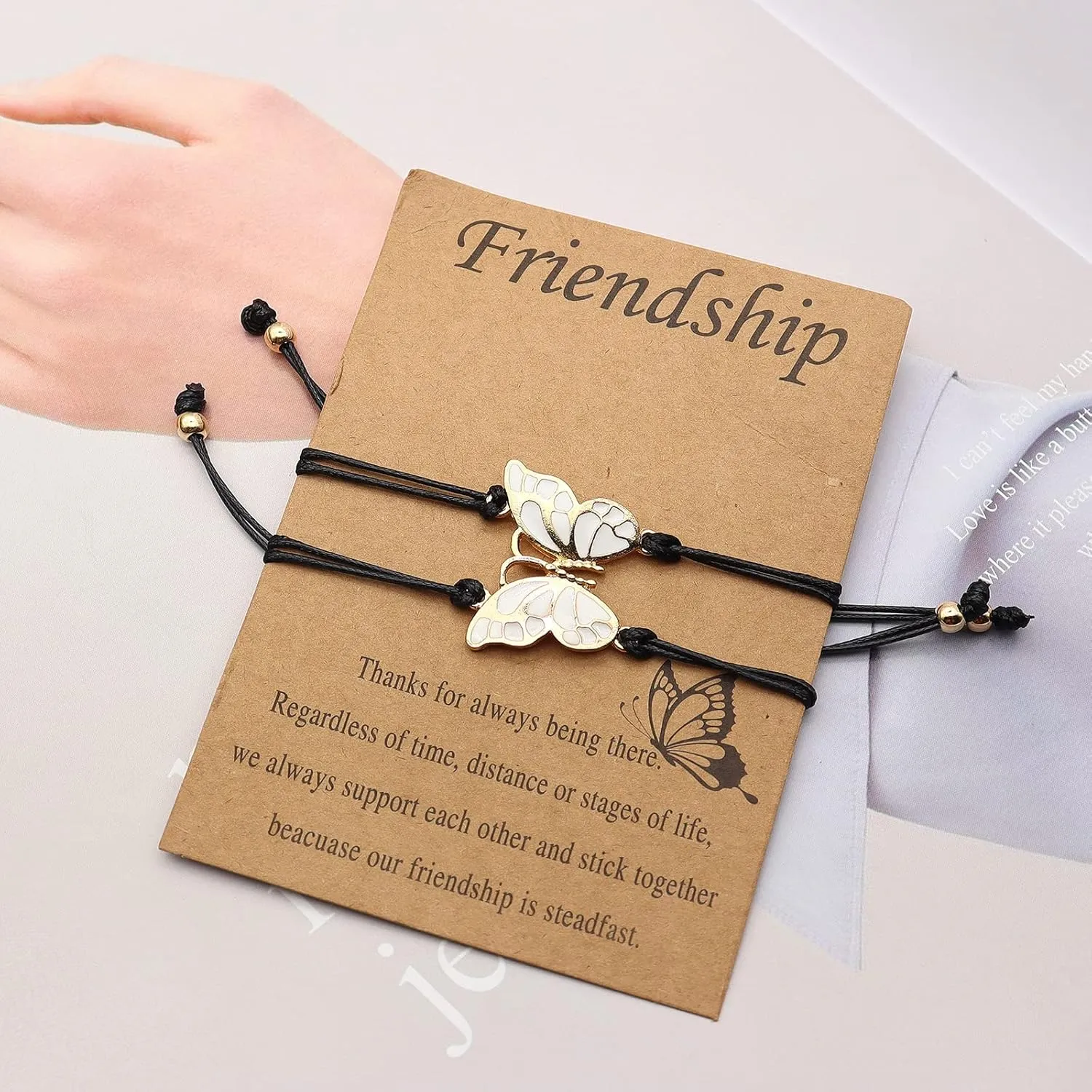 YOOESTORES82 Best Friends Friendship Bracelets Anklet,Long Distance BFF Bracelets,2 Best Friend Butterfly Bracelets for Women,Promise Matching Anklet Birthday Gifts