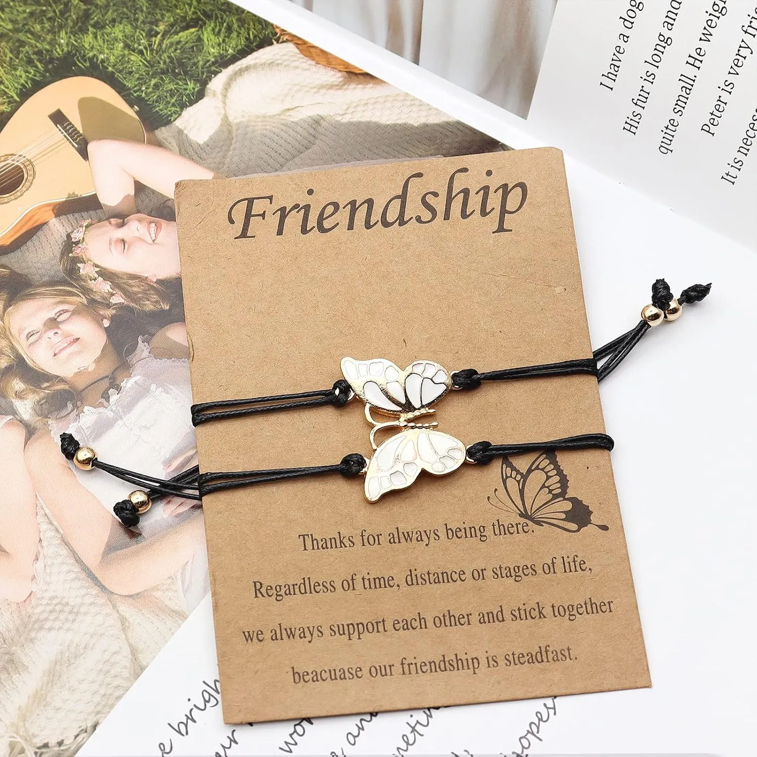 YOOESTORES82 Best Friends Friendship Bracelets Anklet,Long Distance BFF Bracelets,2 Best Friend Butterfly Bracelets for Women,Promise Matching Anklet Birthday Gifts