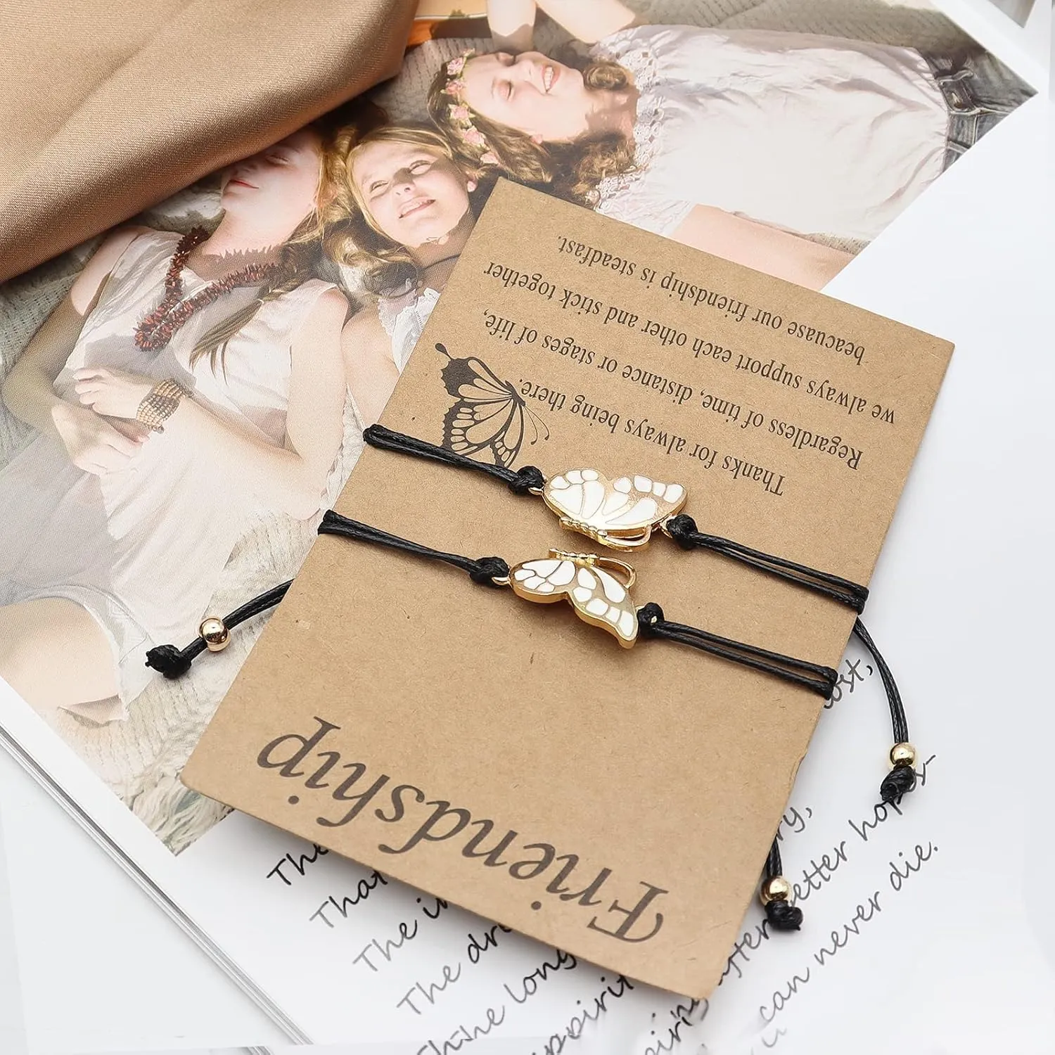 YOOESTORES82 Best Friends Friendship Bracelets Anklet,Long Distance BFF Bracelets,2 Best Friend Butterfly Bracelets for Women,Promise Matching Anklet Birthday Gifts