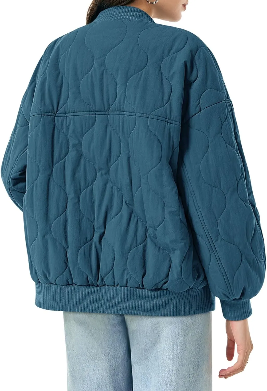 Yousify Winter Jackets for Women Fashion 2024 Casual Puffer Coat Zip Up Lightweight Short Jacket S-2XL