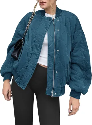 Yousify Winter Jackets for Women Fashion 2024 Casual Puffer Coat Zip Up Lightweight Short Jacket S-2XL
