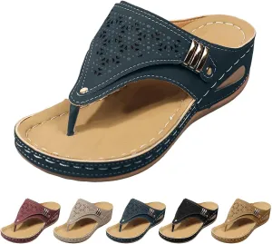 ZSpzx Orthopedic Sandals for Women,Women's Orthotic Dressy Summer 2025 Arch Support Flip Flops Womens Flat Open Toe Casual Slip on Sandals Beach Boho Sandals Comfortable Outdoor Walking Shoes